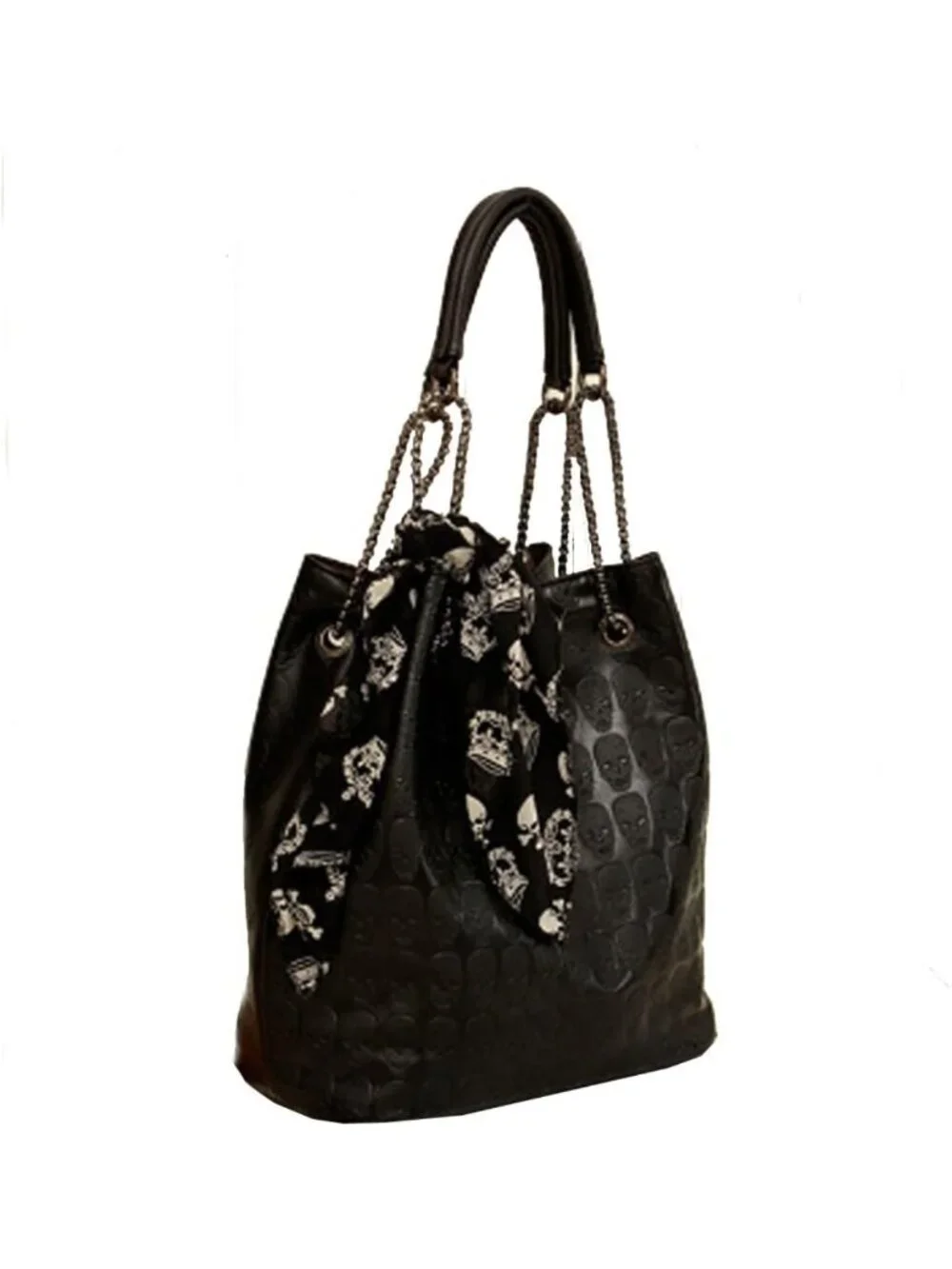 Stylish Skull Print PU Leather Hobo Tote Bag | Chic Shoulder Handbag Gift